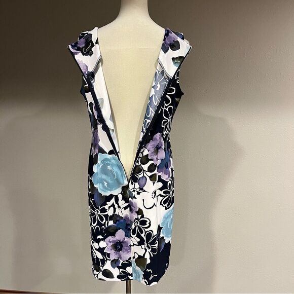 U-neck Floral Sleeveless fitted Dress size 12P - Picture 6 of 11